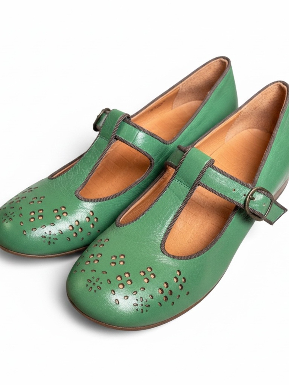 NWOT Chie Mihara Green Leather Mary Jane Heels - Picture 5 of 6